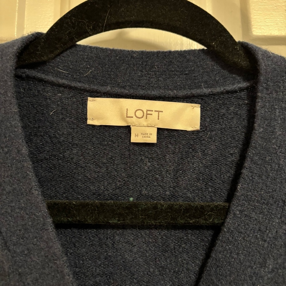 LOFT Striped Knit Midi Dress Cardigan - Picture 5 of 7